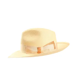 PANAMA AMEDEO MODEL WITH ORANGE SILK DETAILS ON BOW AND BAND, 56 CM