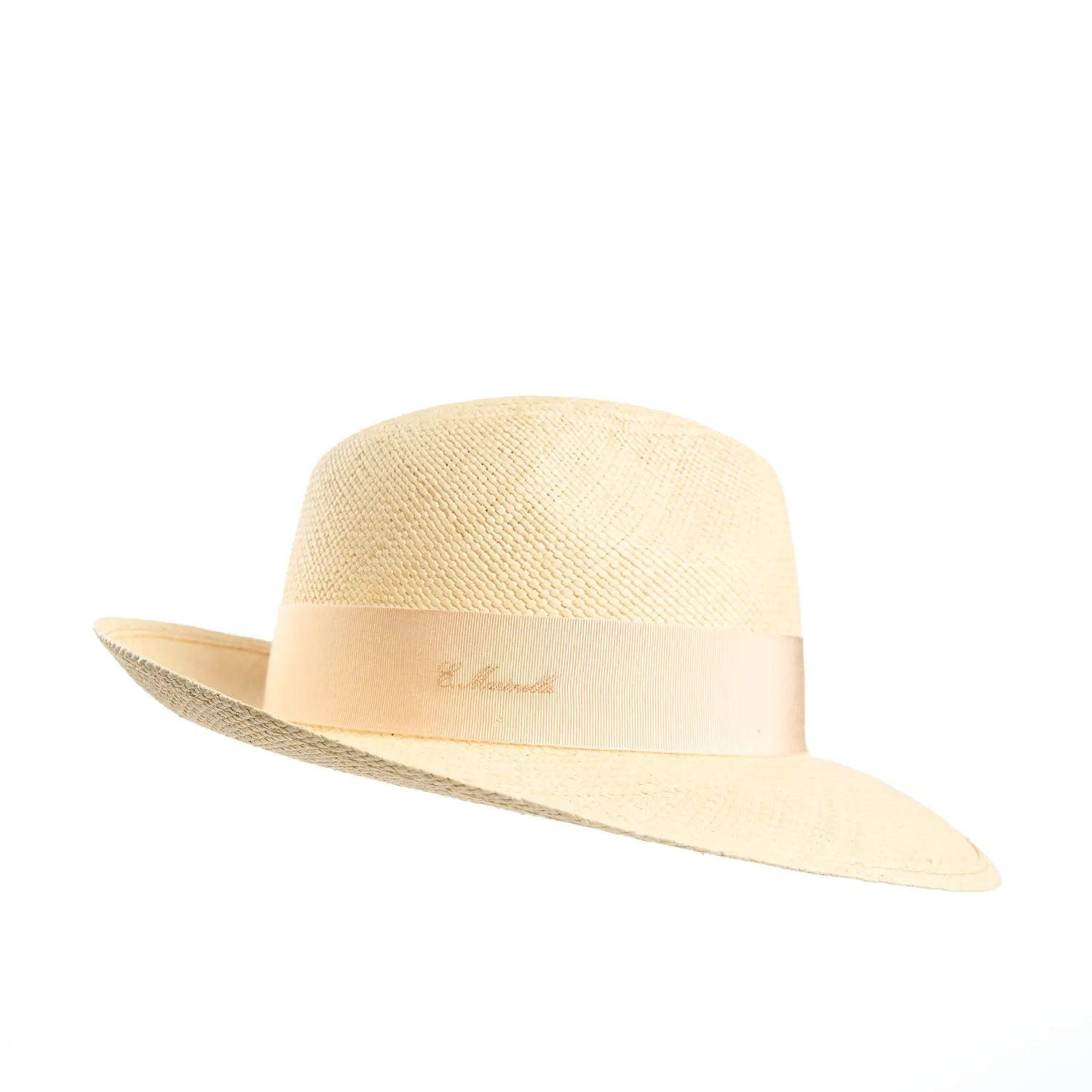 PANAMA AMEDEO MODEL WITH PINK SILK DETAILS - 58 cm