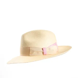 PANAMA AMEDEO MODEL WITH PINK SILK DETAILS - 58 cm