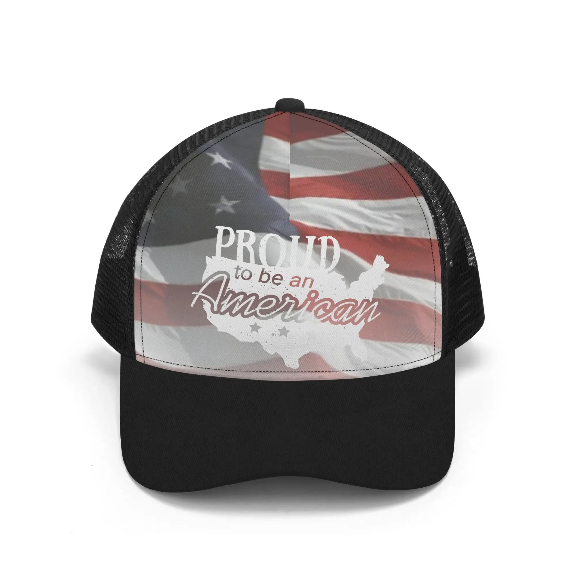 Patriotic Design Printed Trucker Hat