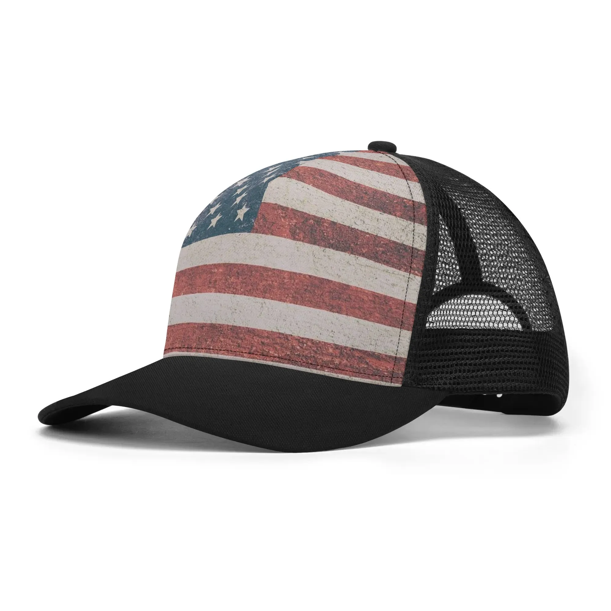 Patriotic Design Printed Trucker Hat