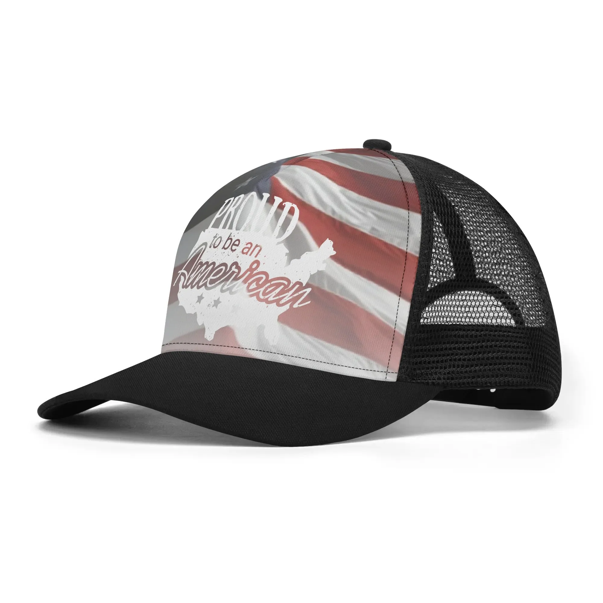 Patriotic Design Printed Trucker Hat