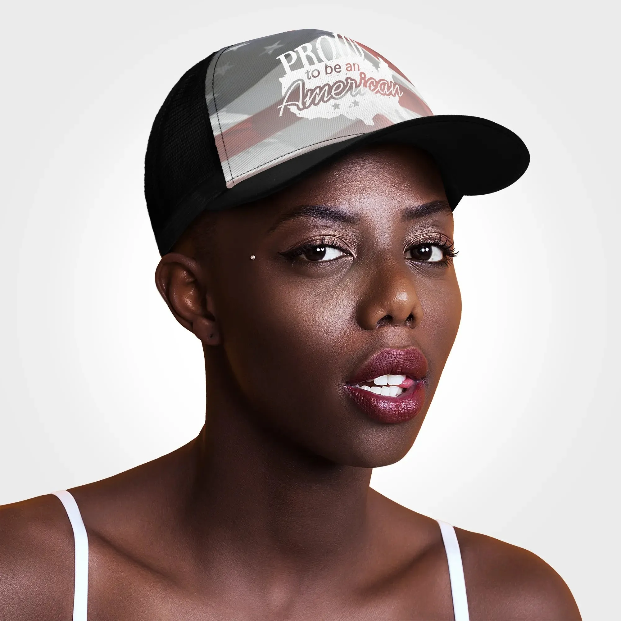 Patriotic Design Printed Trucker Hat