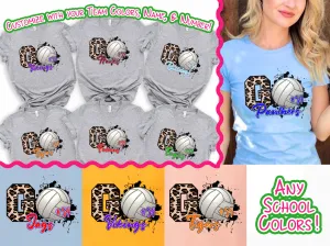 Personalized Leopard Go Volleyball Fan Tee