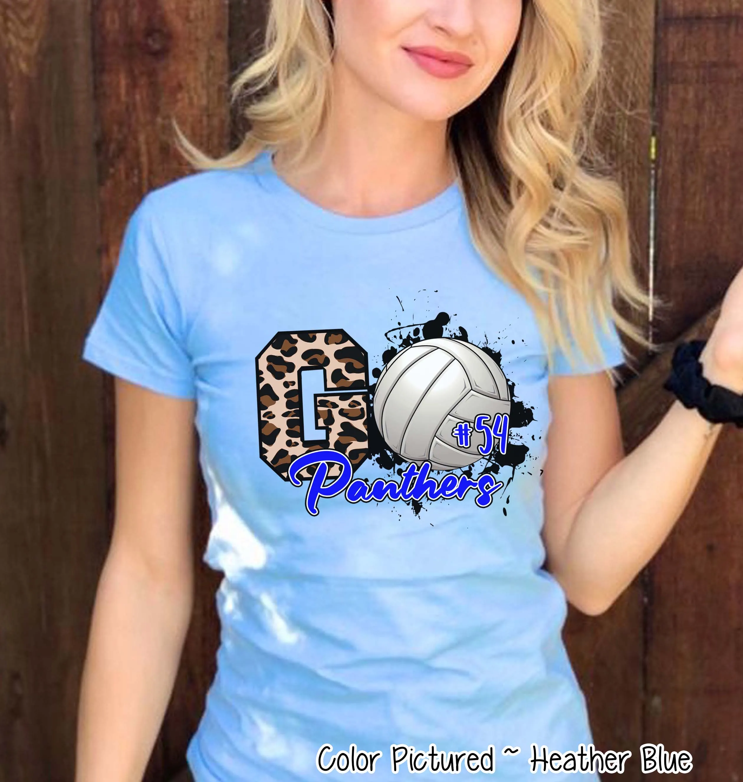 Personalized Leopard Go Volleyball Fan Tee