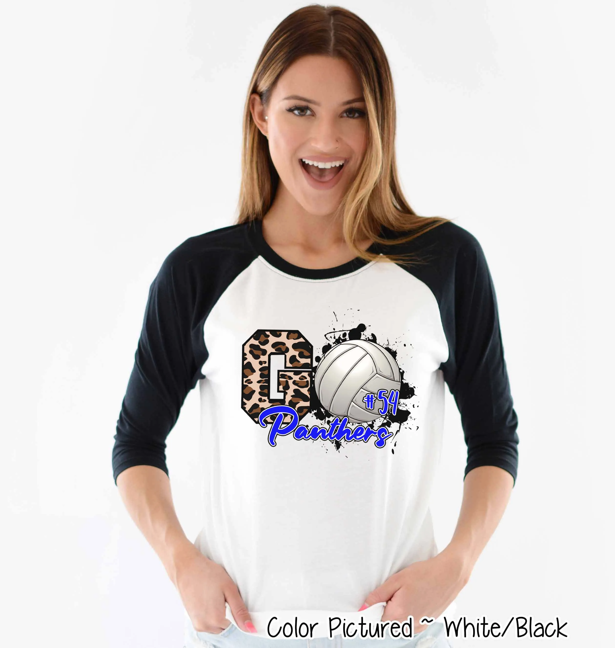 Personalized Leopard Go Volleyball Fan Tee
