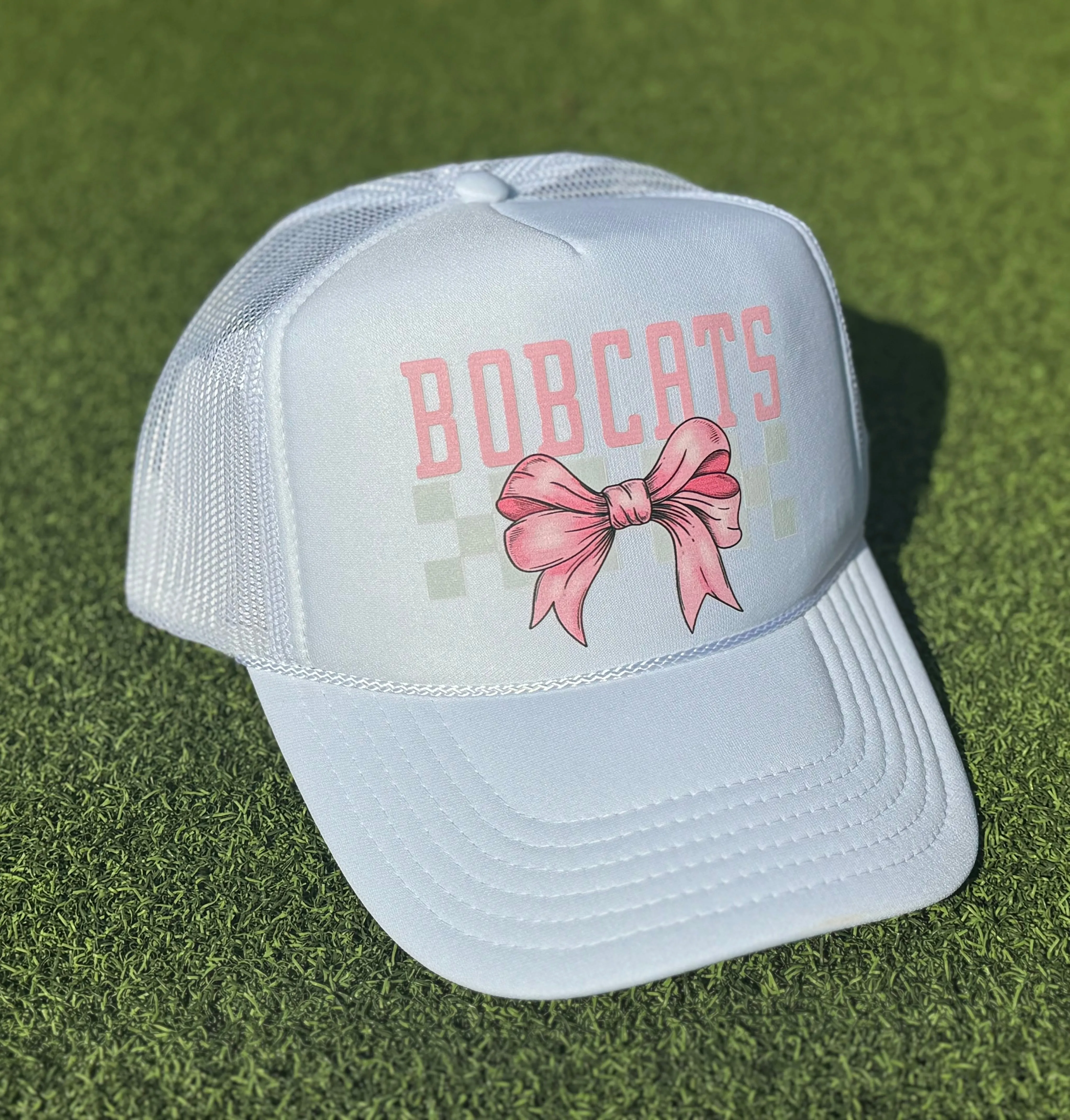 Pink Bobcat & Bows Trucker Hat