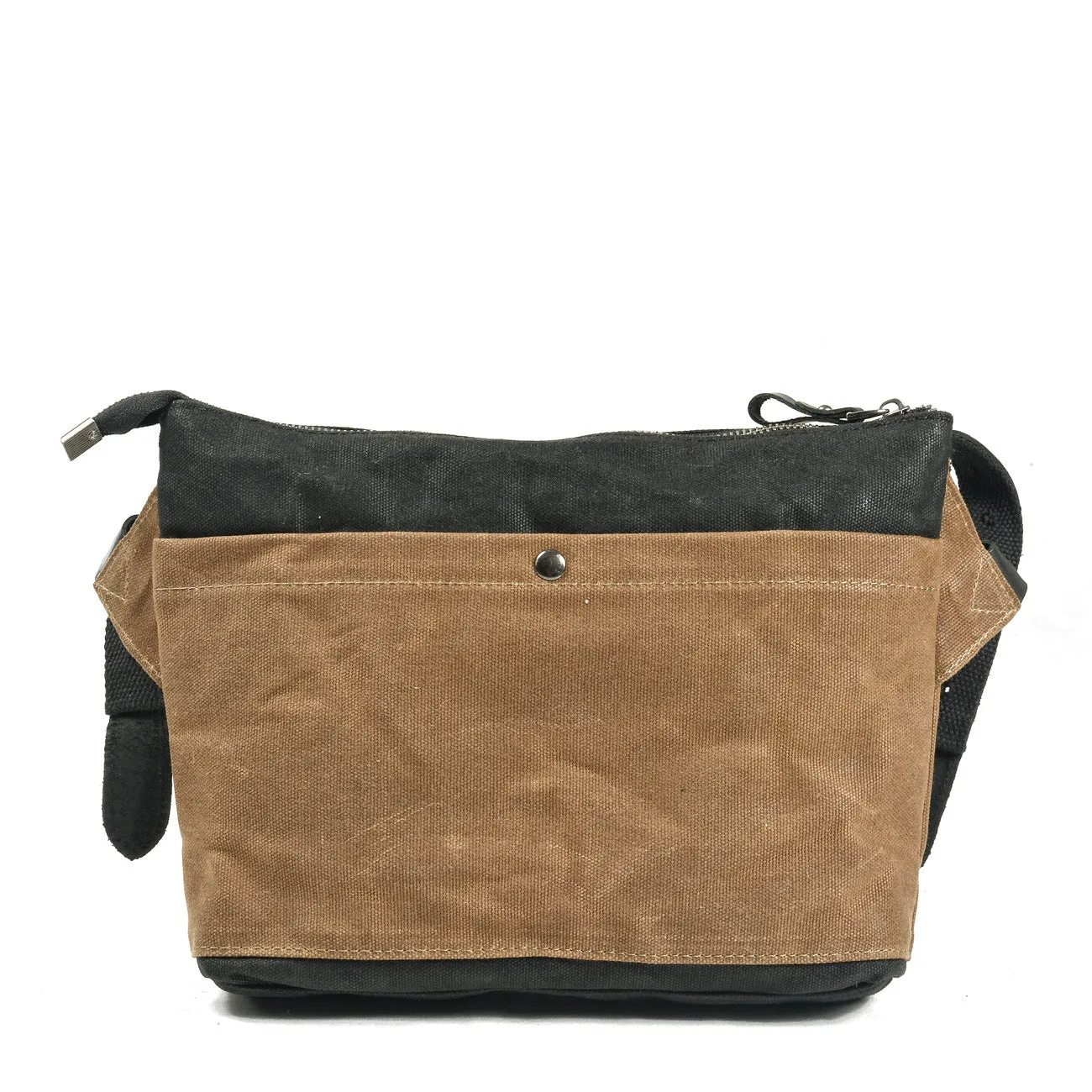 REALAIOT Retro oil wax canvas contrasting color messenger bag men's and women's small mini carry-on bag daily leisure outdoor cycling bag