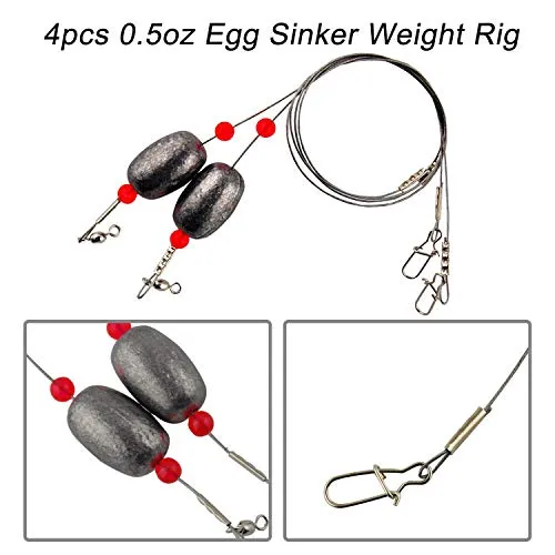 Saltwater Surf Fishing Tackle Kit -138pcs Leader Rigs Saltwater Lures Spoon Sinker Weights Floats Hooks Swivel Beach Fishing Gear