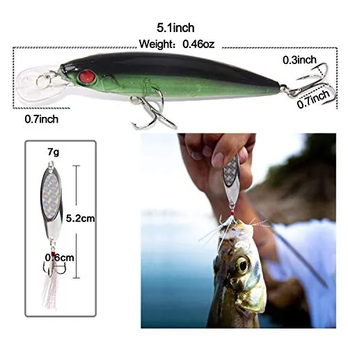 Saltwater Surf Fishing Tackle Kit -138pcs Leader Rigs Saltwater Lures Spoon Sinker Weights Floats Hooks Swivel Beach Fishing Gear