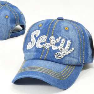Sexy Bling Denim Caps