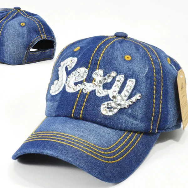 Sexy Bling Denim Caps