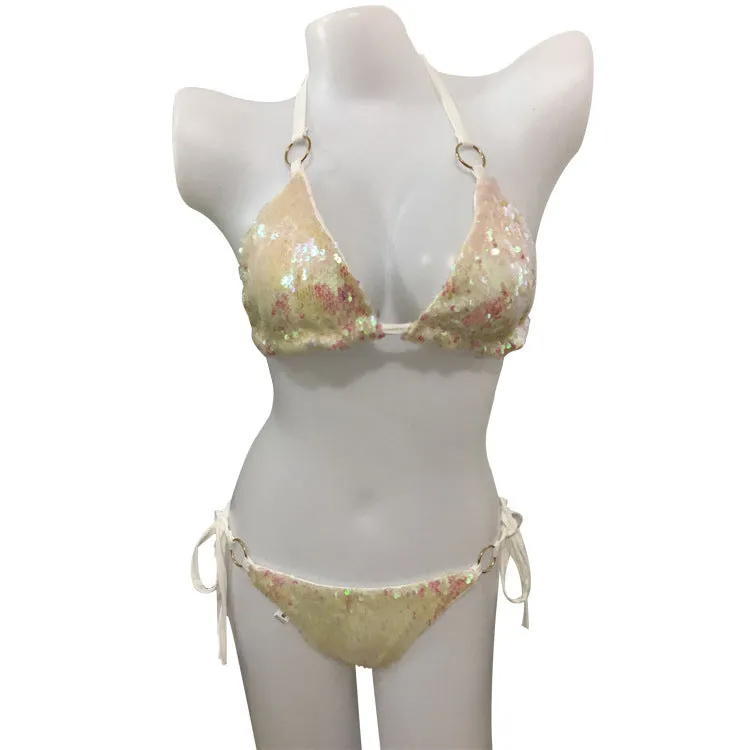 Sexy Body Sequin Bikini Swimsuit with Bra Strap