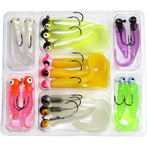Shaddock Fishing 17 Piece 7 Colors Soft Jig Heads Hooks Kit