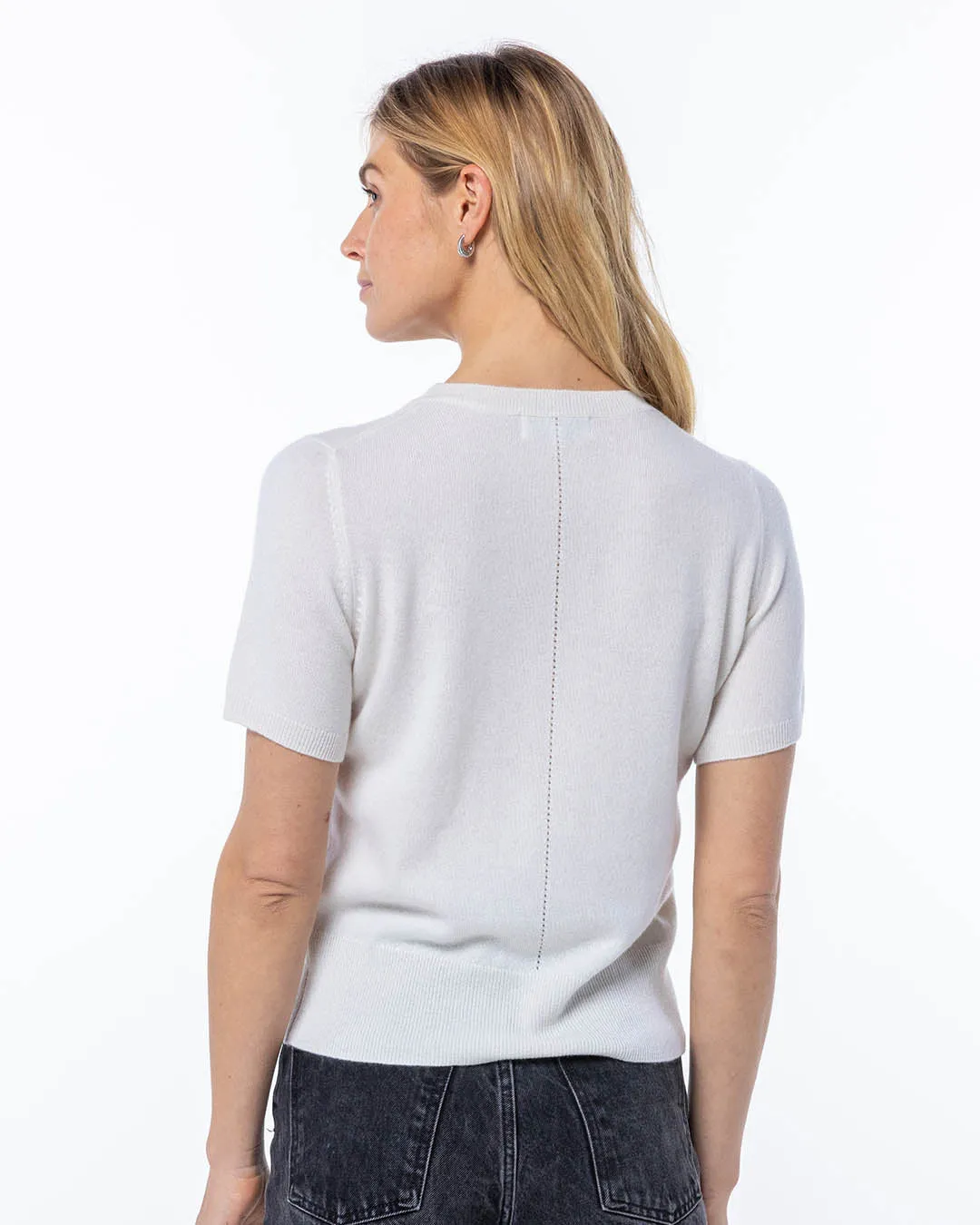 Short Sleeve Cashmere Crew