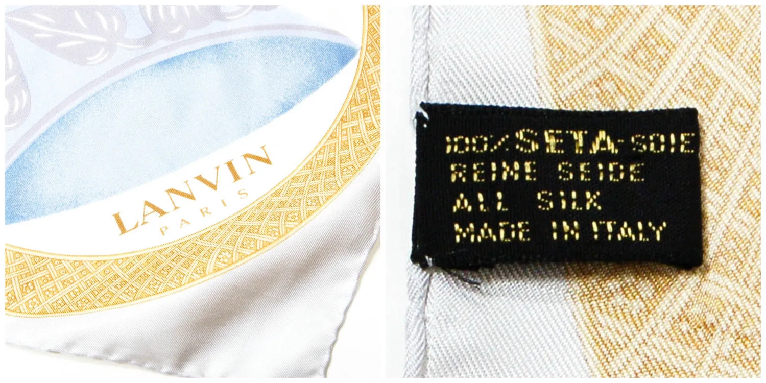 Silk Scarf with Millinery Scene by Lanvin Paris