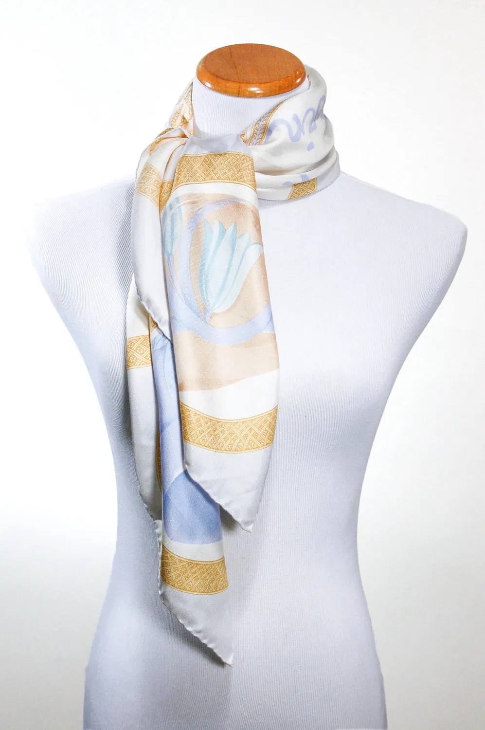 Silk Scarf with Millinery Scene by Lanvin Paris