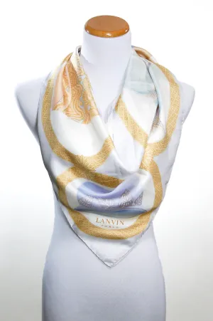 Silk Scarf with Millinery Scene by Lanvin Paris