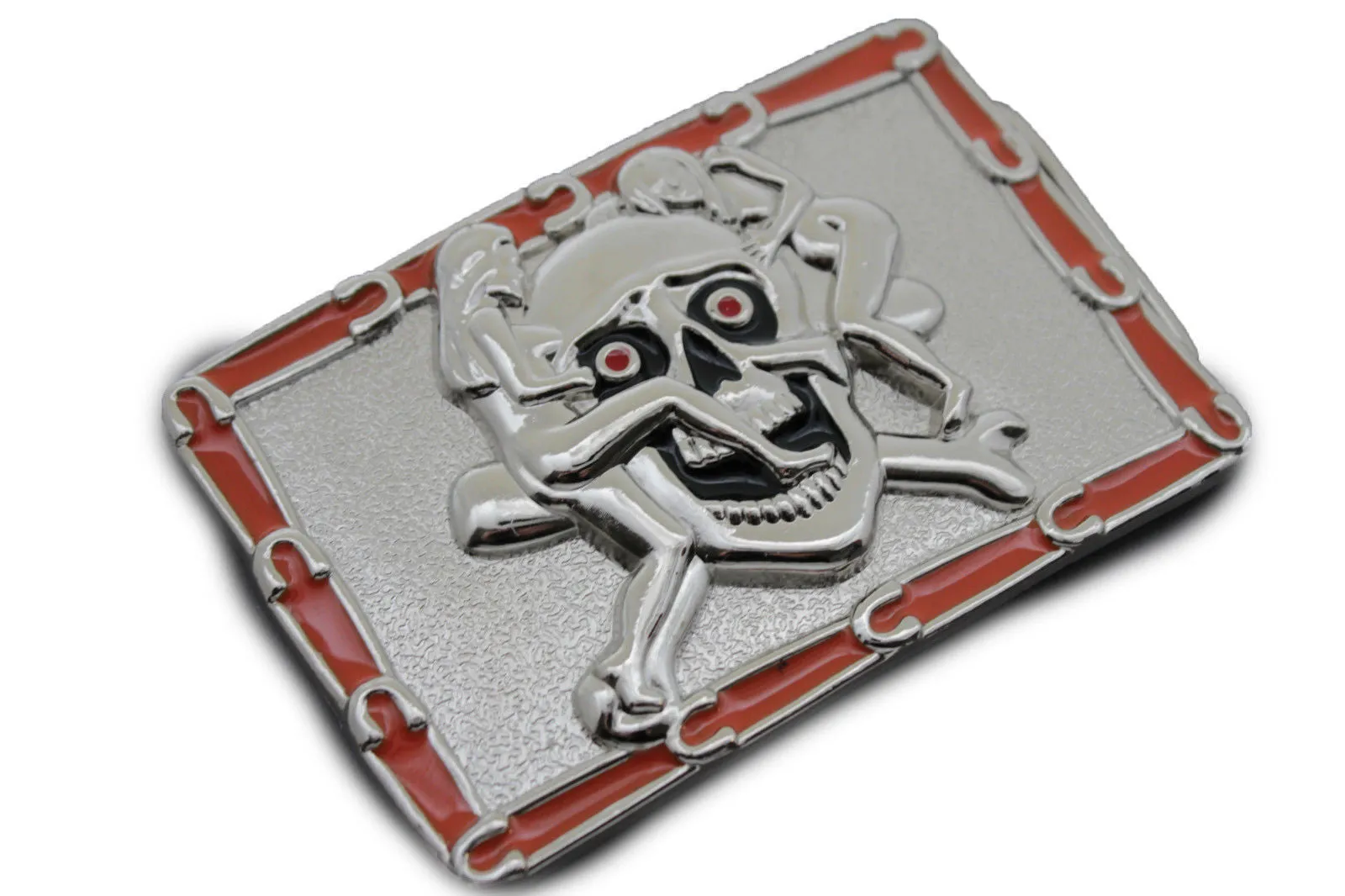 Silver Metal Skull Skeleton Bone Pirate Belt Buckle Halloween Sexy Ladies Men