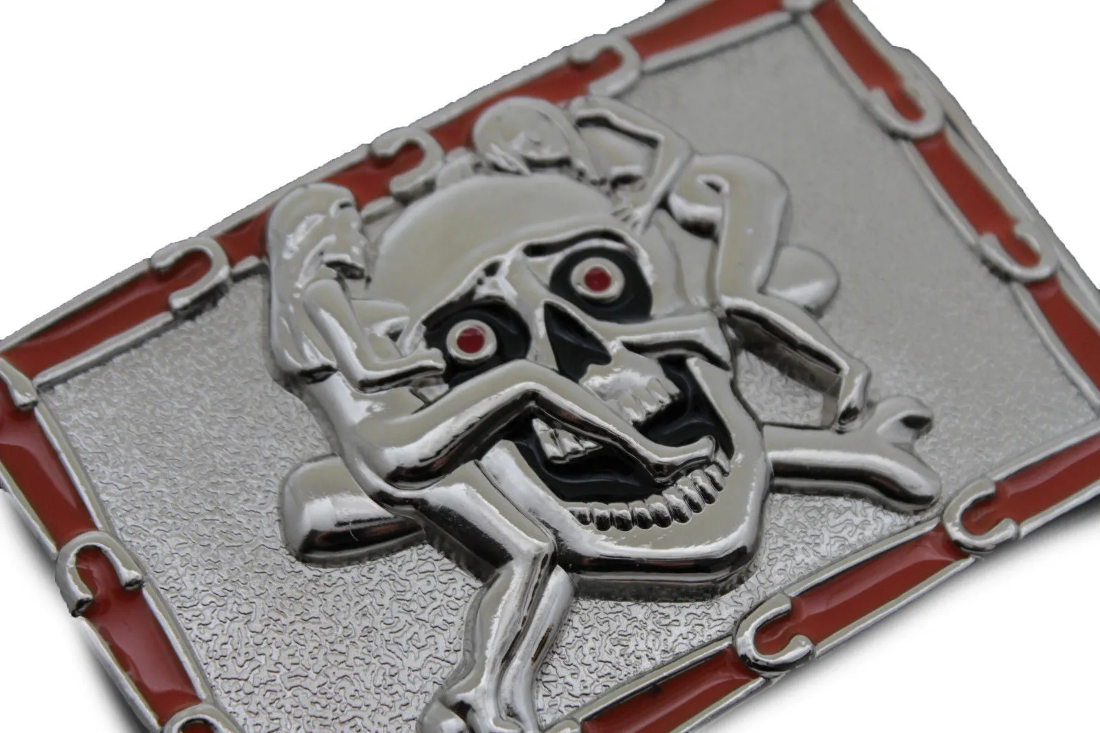Silver Metal Skull Skeleton Bone Pirate Belt Buckle Halloween Sexy Ladies Men