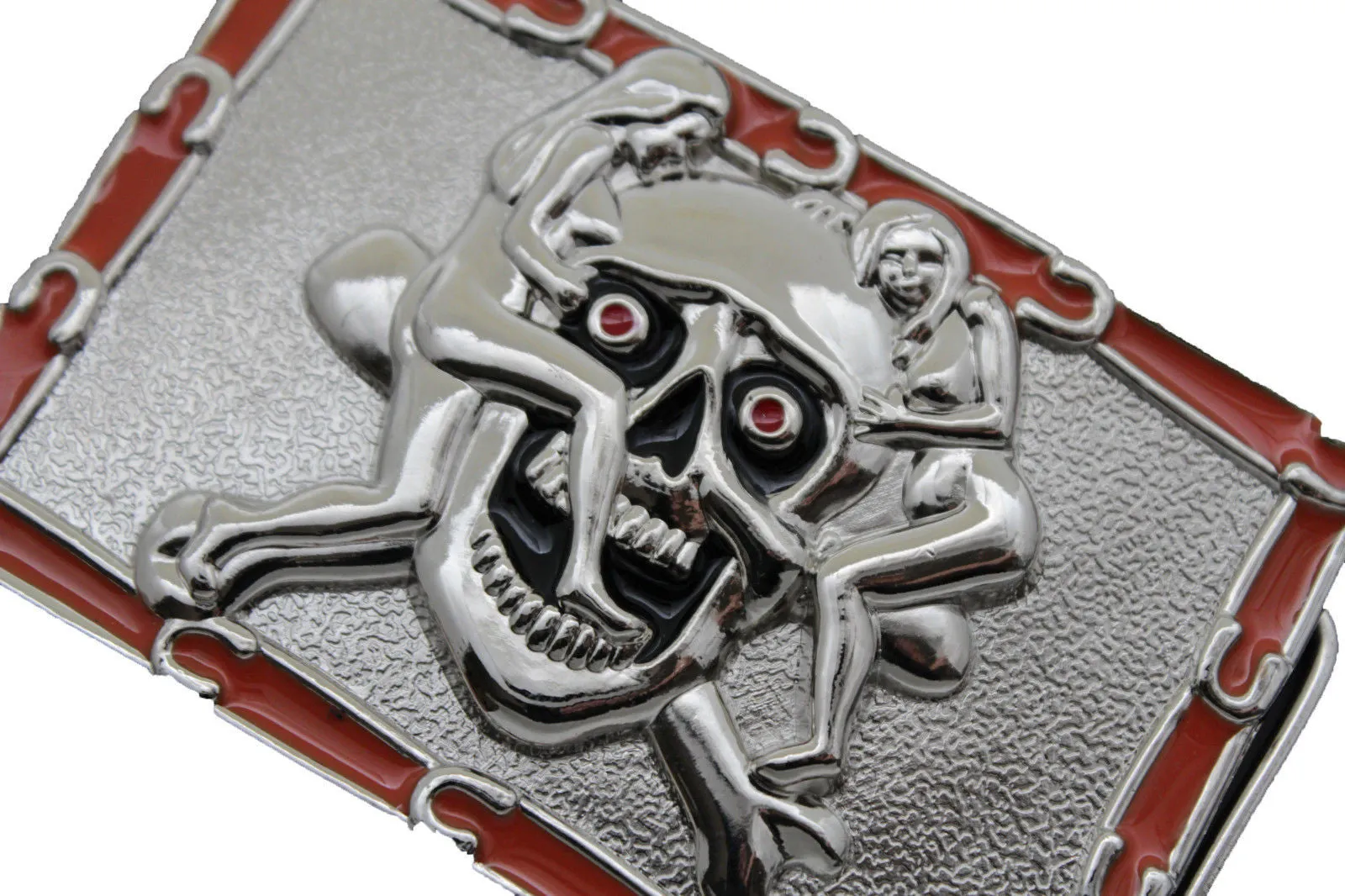 Silver Metal Skull Skeleton Bone Pirate Belt Buckle Halloween Sexy Ladies Men