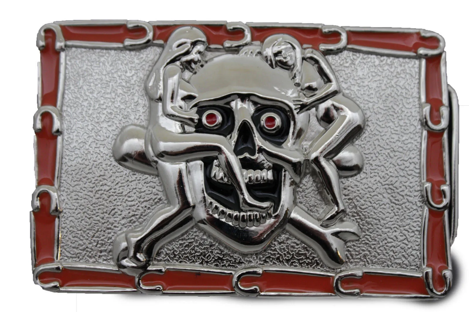 Silver Metal Skull Skeleton Bone Pirate Belt Buckle Halloween Sexy Ladies Men