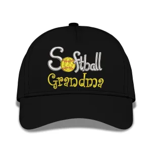 Softball Grandma Embroidered Baseball Caps