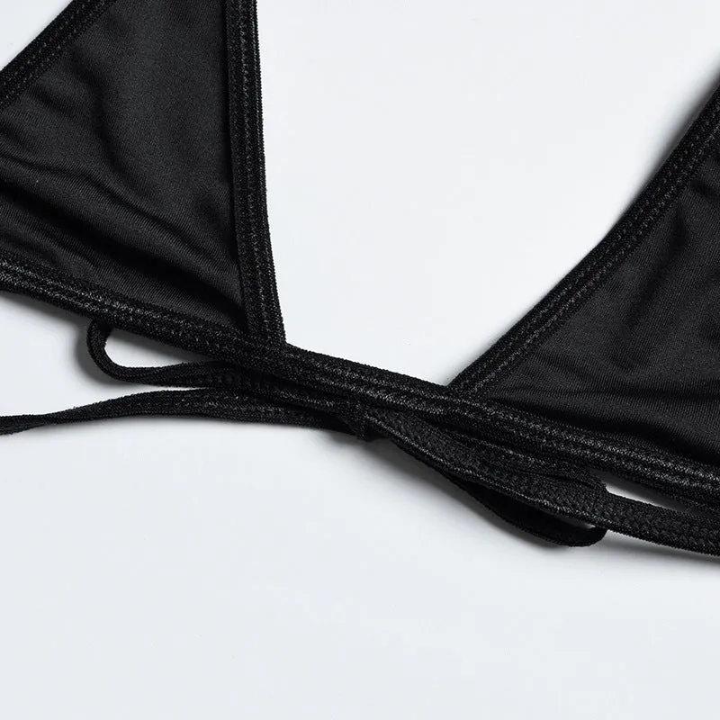 Solid Color Bikini Set for Beach Vacation