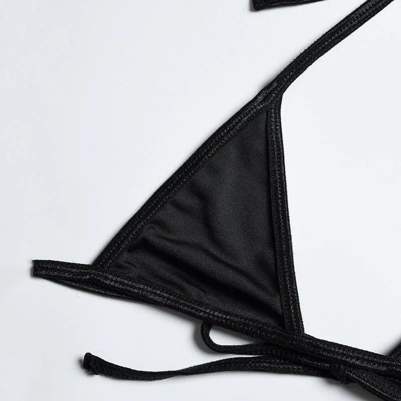 Solid Color Bikini Set for Beach Vacation