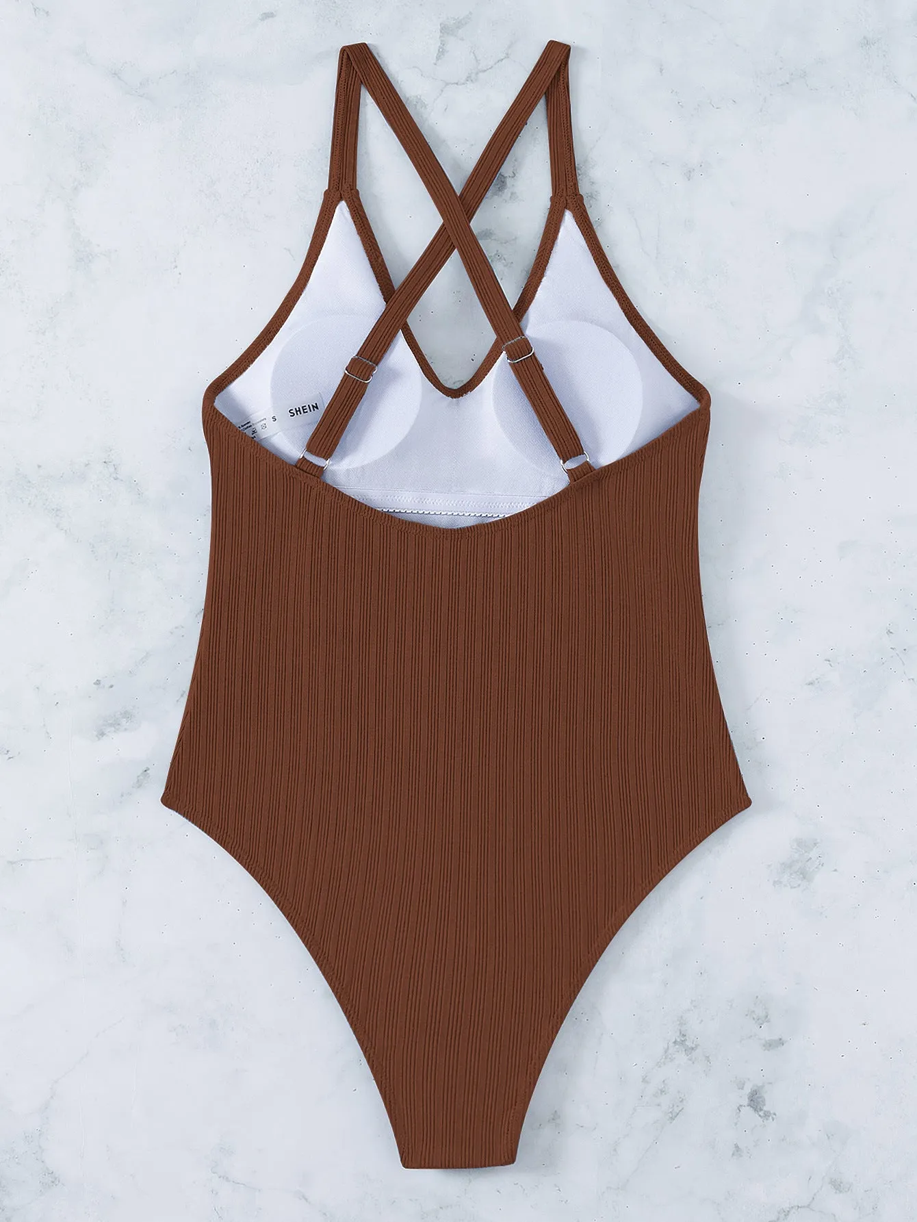 Solid Color Bikini Swimsuit with Adjustable Crossover Design