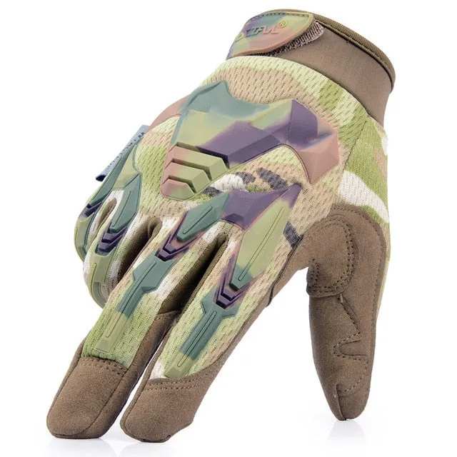 Sport Bike Cycling Gloves Windproof Wear Resistant Outdoor Hiking Riding Shockproof MTB Road Full Finger Bicycle Glove Men Woman