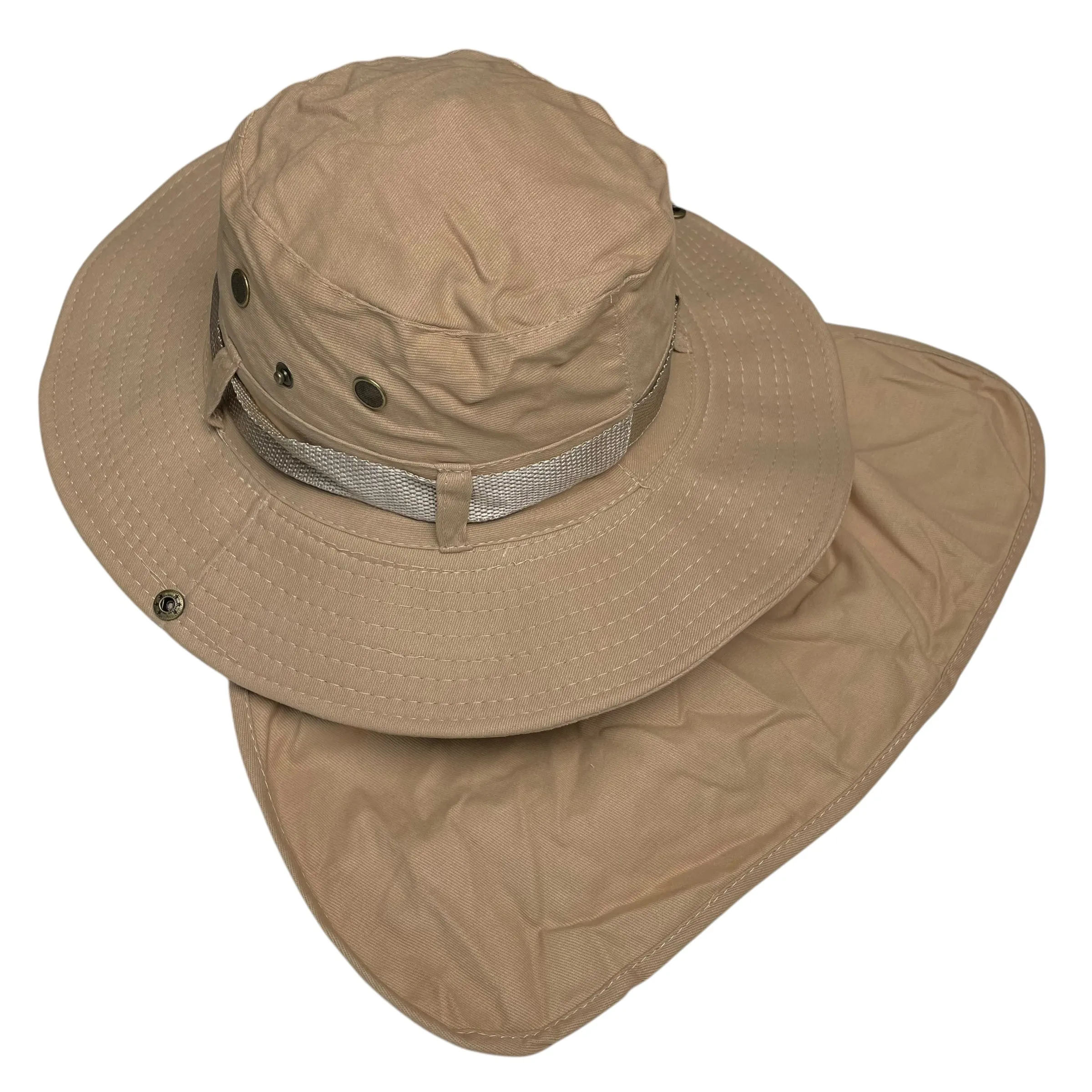 Summer Boonie Hat with Neck Flap, Wide Brim, Sun Protection