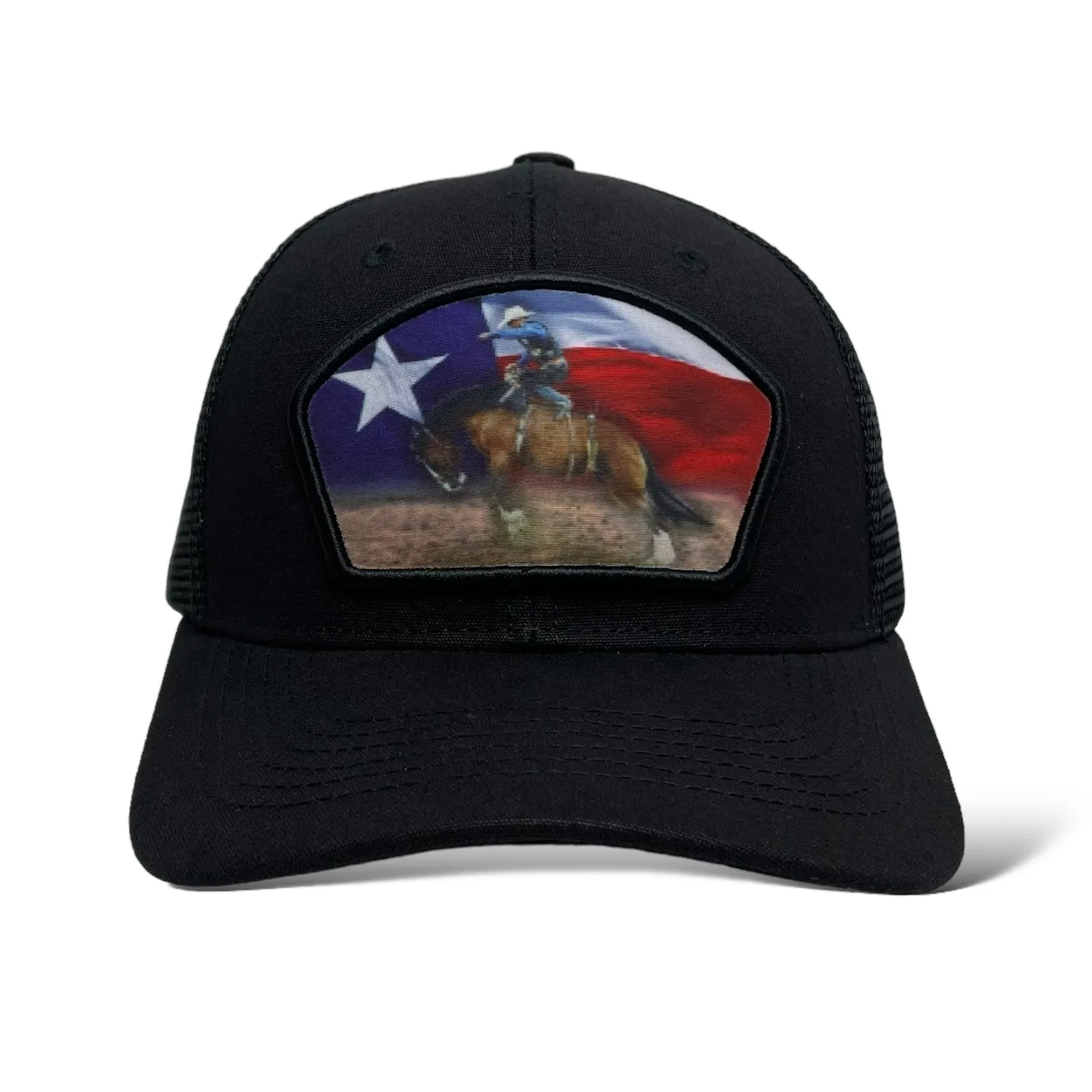 Texas Flag Cowboy Bucking Bronco Snapback Cap, Rodeo, Western Style
