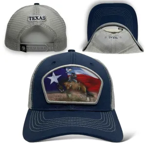 Texas Flag Rodeo Snapback Baseball Cap, Cowboy, Bucking Bronco