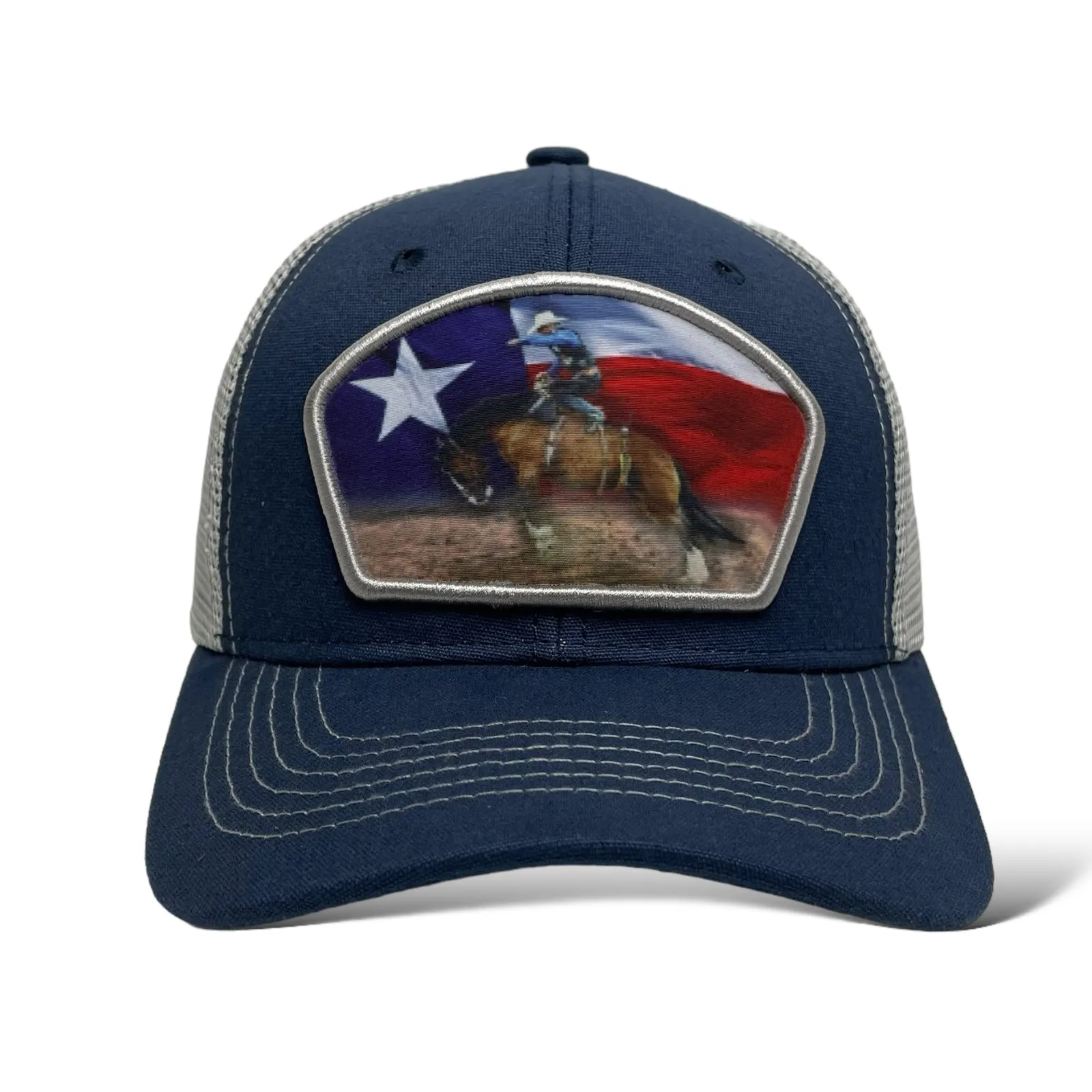 Texas Flag Rodeo Snapback Baseball Cap, Cowboy, Bucking Bronco
