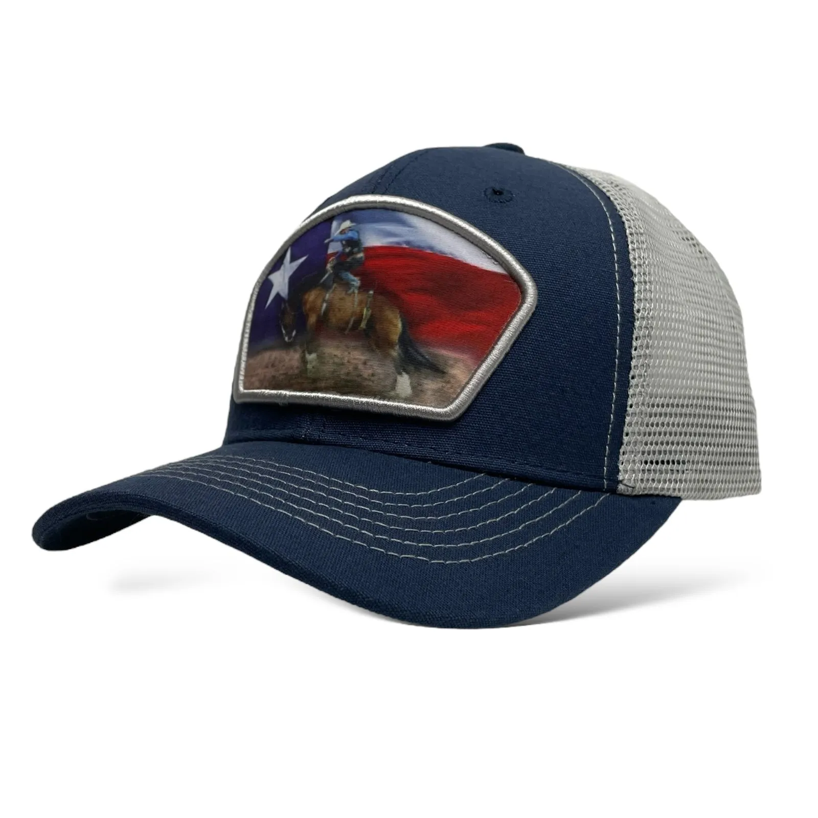 Texas Flag Rodeo Snapback Baseball Cap, Cowboy, Bucking Bronco