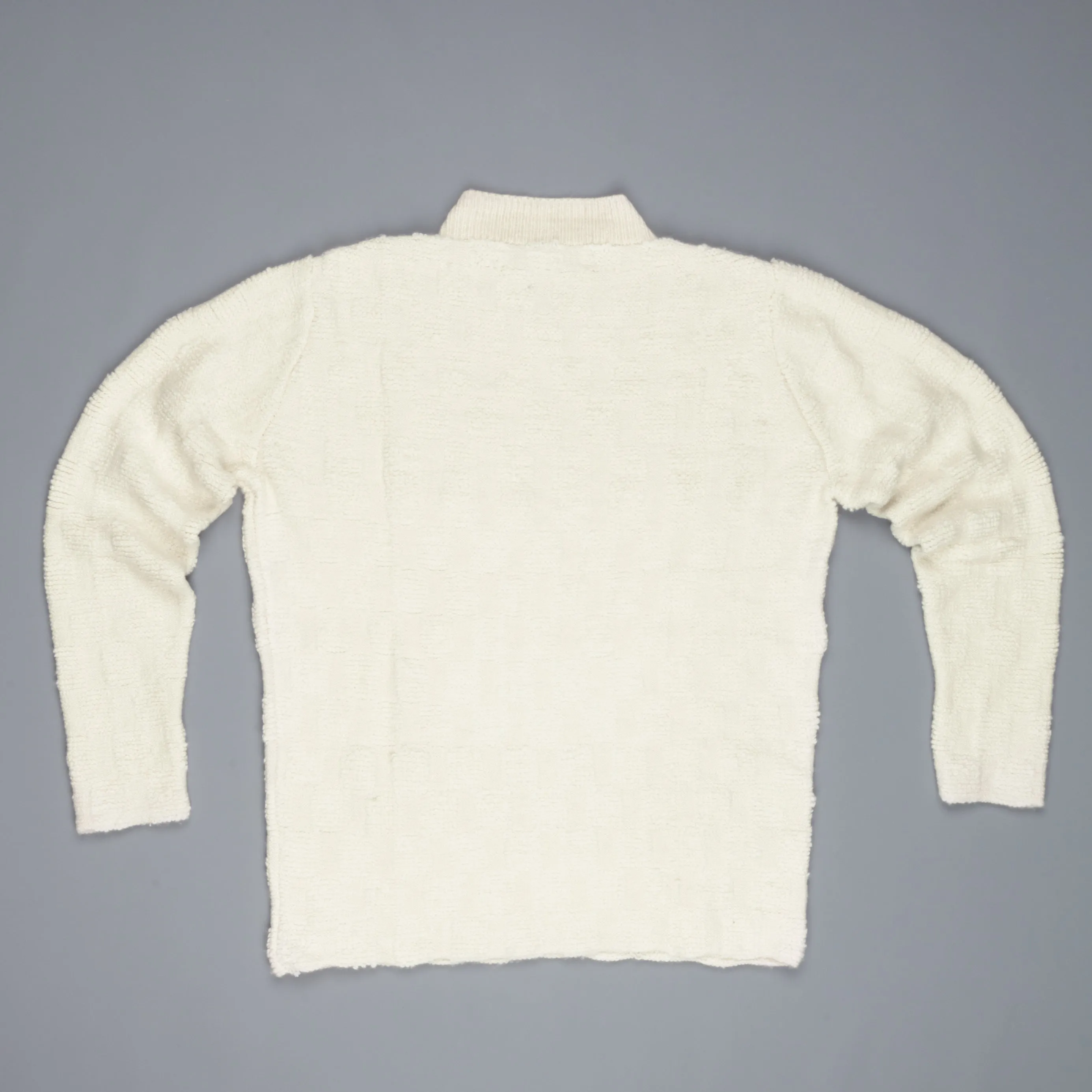 The Elder Statesman 100% cashmere Checkered Pile stitch crew White
