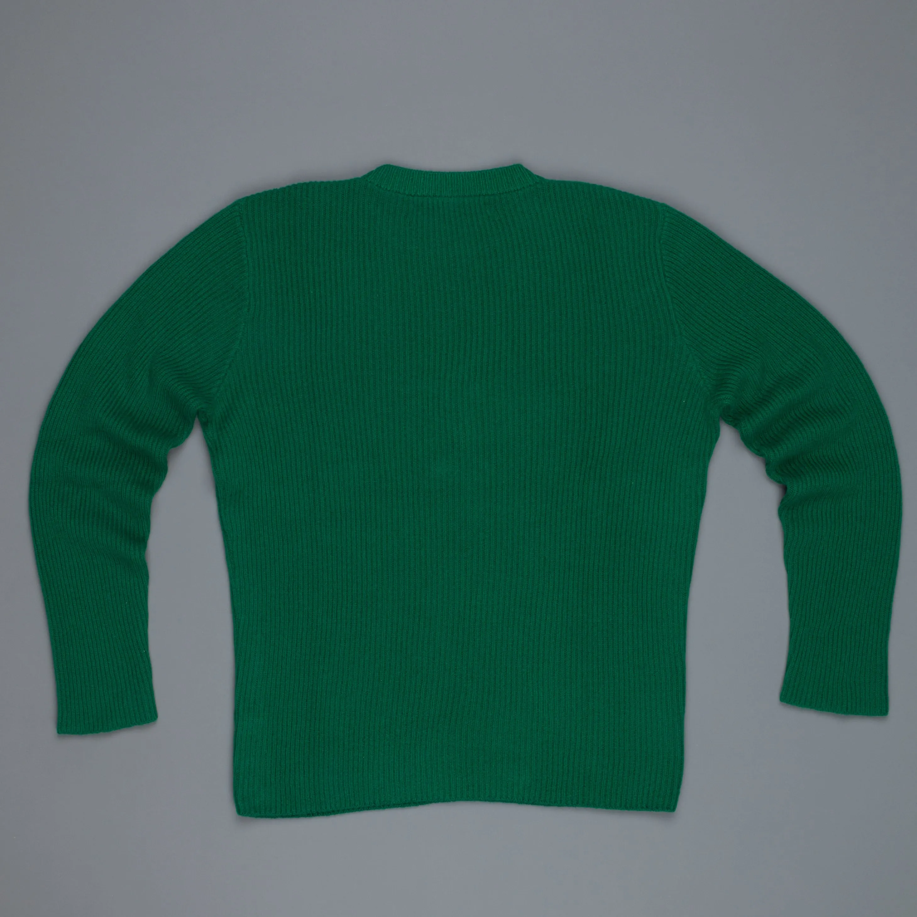 The Elder Statesman 100% cashmere medium ribbed crew Kelly Green