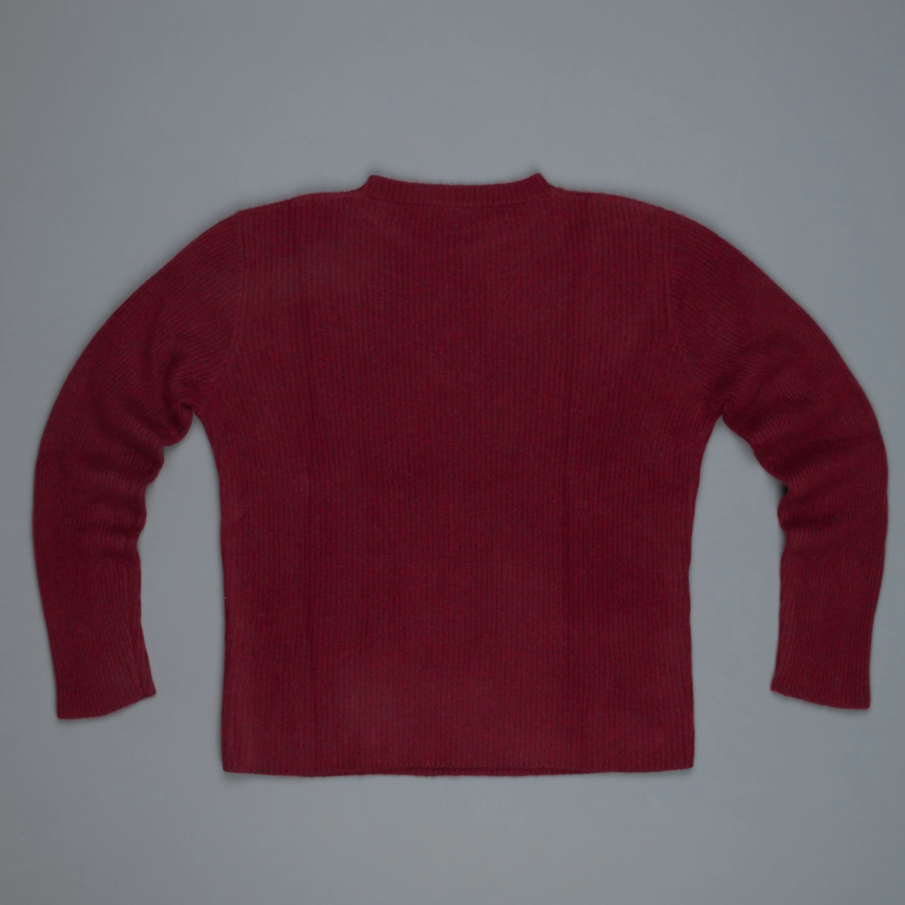 The Elder Statesman 100% cashmere medium ribbed crew Maroon