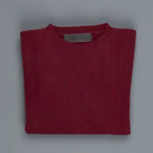 The Elder Statesman 100% cashmere medium ribbed crew Maroon