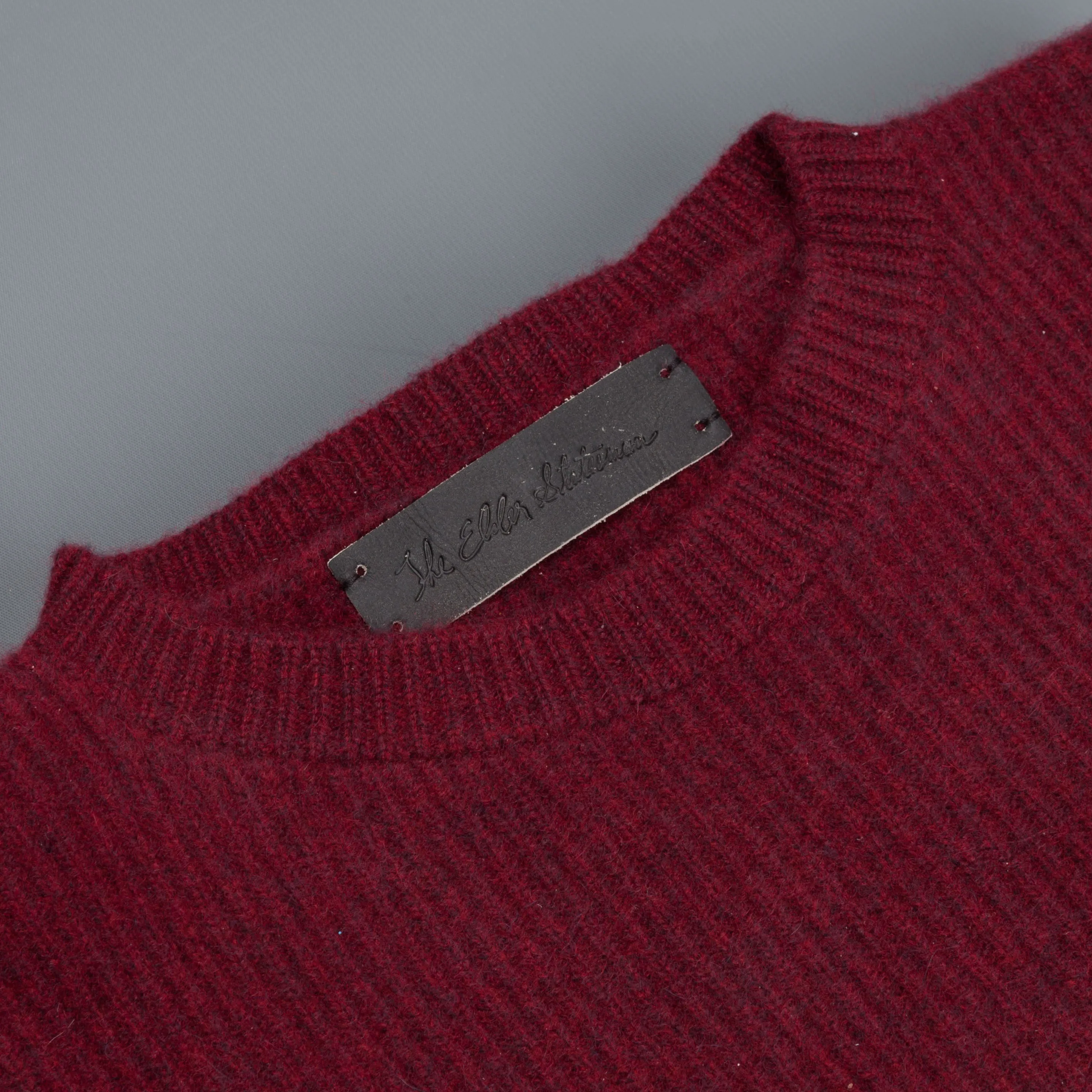 The Elder Statesman 100% cashmere medium ribbed crew Maroon