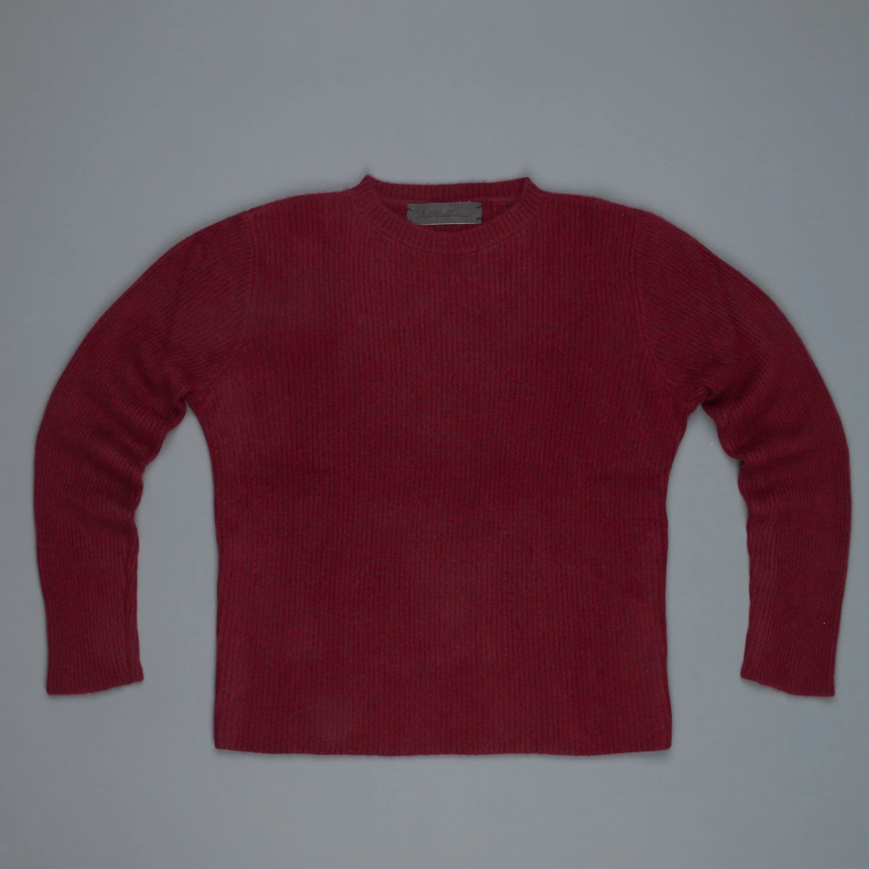 The Elder Statesman 100% cashmere medium ribbed crew Maroon