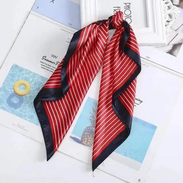 Unique Style Square Silk Scarf Women Headband Fashionable Print Neck Scarfs Office Hair Band Hand For Female Bandana