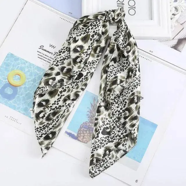 Unique Style Square Silk Scarf Women Headband Fashionable Print Neck Scarfs Office Hair Band Hand For Female Bandana