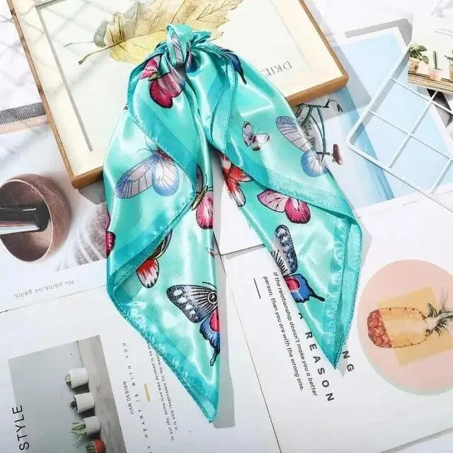 Unique Style Square Silk Scarf Women Headband Fashionable Print Neck Scarfs Office Hair Band Hand For Female Bandana