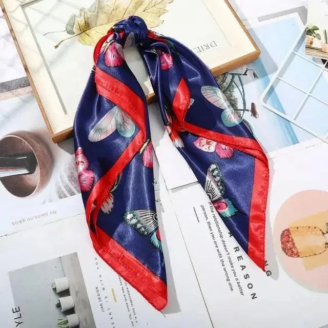 Unique Style Square Silk Scarf Women Headband Fashionable Print Neck Scarfs Office Hair Band Hand For Female Bandana