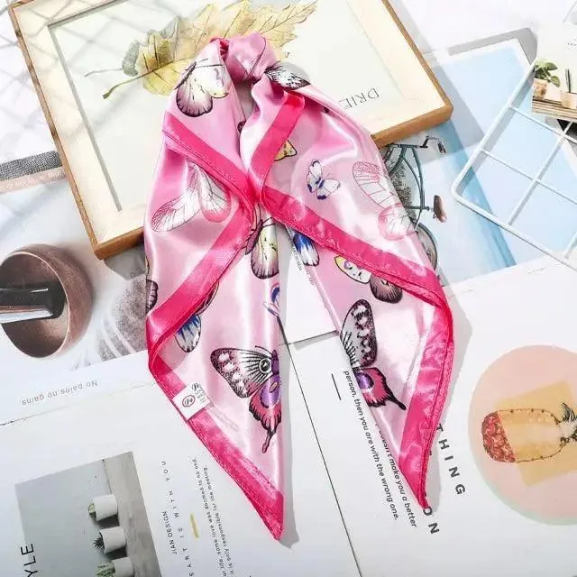 Unique Style Square Silk Scarf Women Headband Fashionable Print Neck Scarfs Office Hair Band Hand For Female Bandana