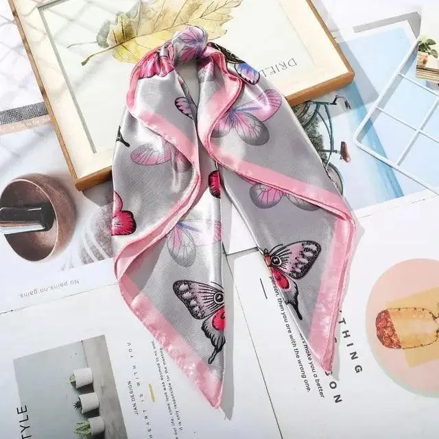 Unique Style Square Silk Scarf Women Headband Fashionable Print Neck Scarfs Office Hair Band Hand For Female Bandana