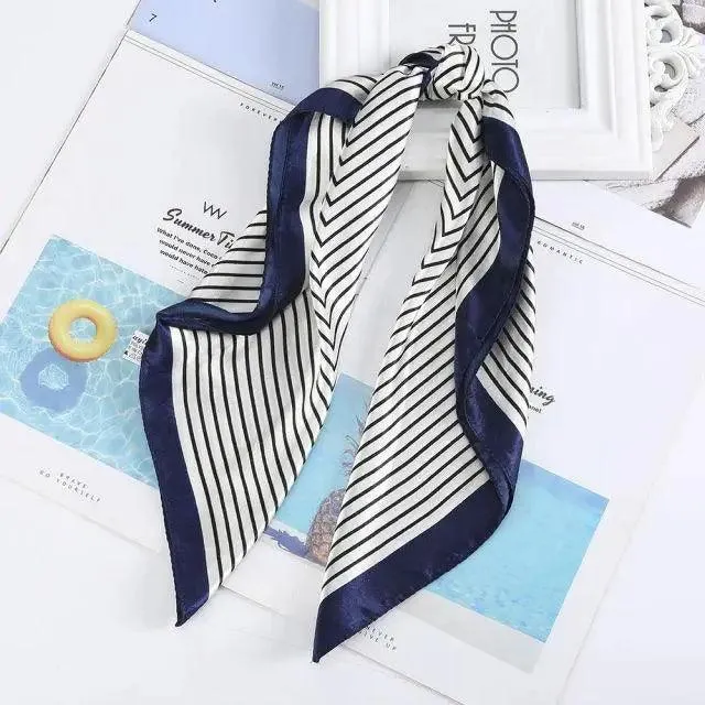 Unique Style Square Silk Scarf Women Headband Fashionable Print Neck Scarfs Office Hair Band Hand For Female Bandana