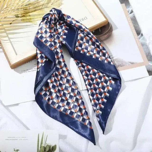Unique Style Square Silk Scarf Women Headband Fashionable Print Neck Scarfs Office Hair Band Hand For Female Bandana